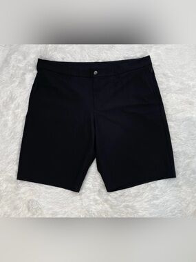 Lululemon Mens Size 38 Black Chino Golf Shorts Zip Pocket Stretch Preppy Outdoor